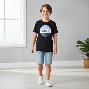 Hurley Boys' Black Logo Graphic Tee